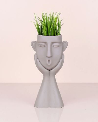 Gri El İçi Adam Modeli Çiçek
