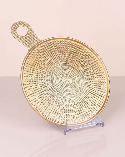 Standart Yuvarlak Tutmalı Gold Tepsi